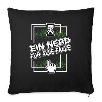 nerd administrator IT abteilung pixel coder - Sofakissenbezug 45 x 45 cm - Schwarz - Vorne