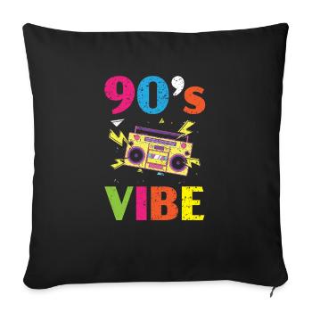 90's Vibe 1990 Vintage Nineties Party années 1990 - Housse de coussin décorative 45 x 45 cm - noir - Devant
