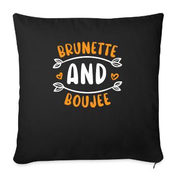 Brunette Et Boujee Cheveux Brun Mode Blonde - Housse de coussin décorative 45 x 45 cm - noir - Devant