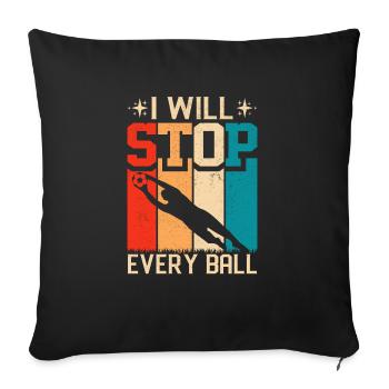 Arrêtera chaque ballon Fun Football Football - Housse de coussin décorative 45 x 45 cm - noir - Devant