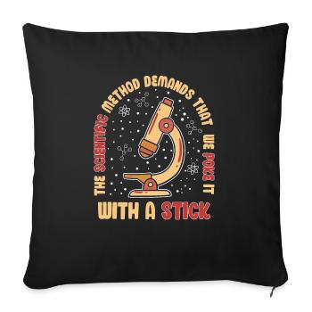 Scientific Method Poke Funny - Sofa pillowcase 17,3'' x 17,3'' (45 x 45 cm) - black - Front