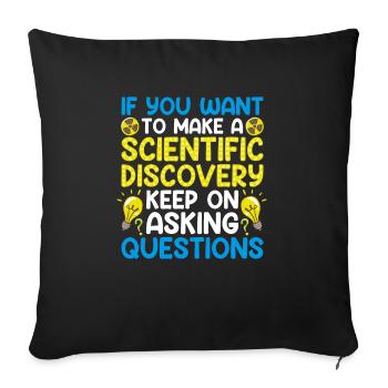 Keep On Asking Questions Fun Scientist Science - Sofa pillowcase 17,3'' x 17,3'' (45 x 45 cm) - black - Front