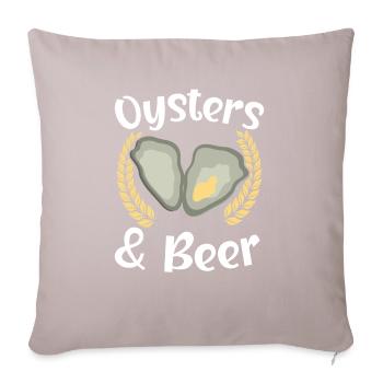 Oyster And Beer Drinking Seashell Mollusc Animal - Sofa pillowcase 17,3'' x 17,3'' (45 x 45 cm) - light taupe - Front