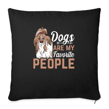Shih Tzu Dogs Are Favorite People Funny - Sofa pillowcase 17,3'' x 17,3'' (45 x 45 cm) - black - Front