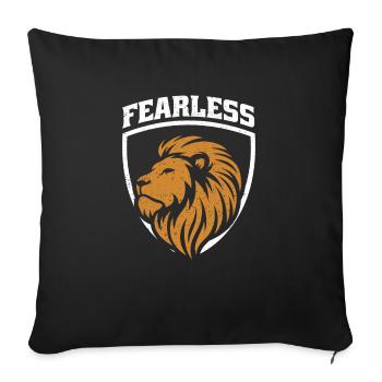 Furchtloser Löwe - Sofakissenbezug 45 x 45 cm - Schwarz - Vorne