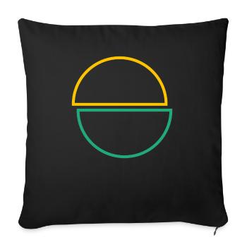 Half Circles Yellow And Green Design - Sofa pillowcase 17,3'' x 17,3'' (45 x 45 cm) - black - Front