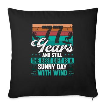 77 Year Old Kitesurfer Kiteboarding 77 Birthday - Sofakissenbezug 45 x 45 cm - Schwarz - Vorne