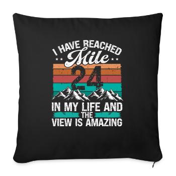 24 Year Old Hiker Mountains Hiking 24 Birthday - Sofakissenbezug 45 x 45 cm - Schwarz - Vorne