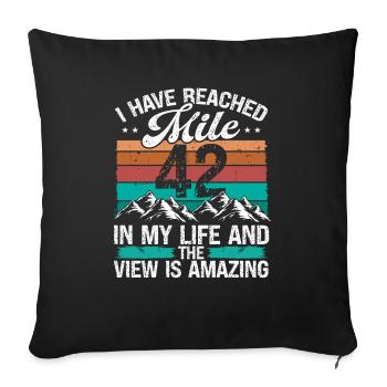 42 Year Old Hiker Mountains Hiking 42 Birthday - Sofakissenbezug 45 x 45 cm - Schwarz - Vorne