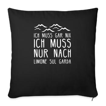 Limone am Gardasee I Motiv für Italien Urlaub - Sofakissenbezug 45 x 45 cm - Schwarz - Vorne