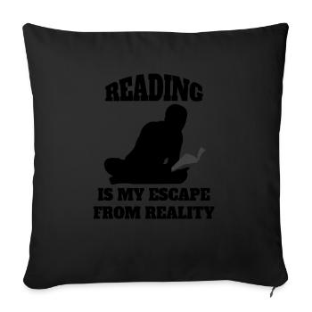 Lecture de livres cadeaux Lecteurs de livres Amateurs de livres - Housse de coussin décorative 45 x 45 cm - noir - Devant