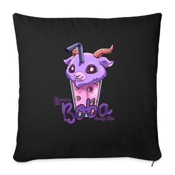 Bubble Tea Pastel Goth Nu Goth - Kawaii Bubble Tea - Sofakissenbezug 45 x 45 cm - Schwarz - Vorne