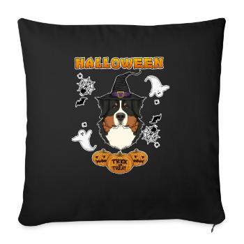 Happy Halloween I Dog Lover I Bernese Mountain Dog - Sofa pillowcase 17,3'' x 17,3'' (45 x 45 cm) - black - Front