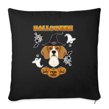 Happy Halloween I Dog Lover I Beagle - Sofa pillowcase 17,3'' x 17,3'' (45 x 45 cm) - black - Front
