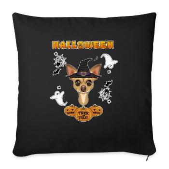 Happy Halloween I Dog Lover I Chihuahua - Sofa pillowcase 17,3'' x 17,3'' (45 x 45 cm) - black - Front