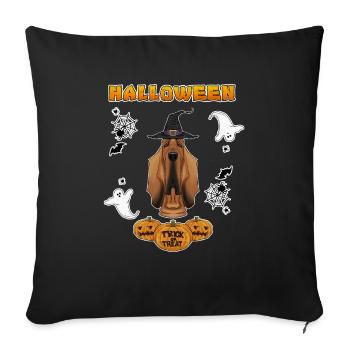 Happy Halloween I Dog Lover I Bloodhound - Sofa pillowcase 17,3'' x 17,3'' (45 x 45 cm) - black - Front