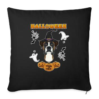 Happy Halloween I Dog Lover I Boxer - Sofa pillowcase 17,3'' x 17,3'' (45 x 45 cm) - black - Front