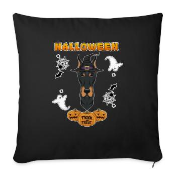 Happy Halloween I Dog Lover I Doberman - Sofa pillowcase 17,3'' x 17,3'' (45 x 45 cm) - black - Front
