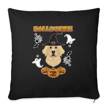 Happy Halloween I Dog Lover I Labrador - Sofa pillowcase 17,3'' x 17,3'' (45 x 45 cm) - black - Front