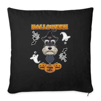 Happy Halloween I Dog Lover I Miniature Schnauzer - Sofakissenbezug 45 x 45 cm - Schwarz - Vorne