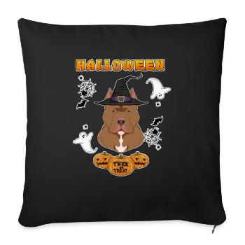 Happy Halloween I Dog Lover I Pitbull - Sofa pillowcase 17,3'' x 17,3'' (45 x 45 cm) - black - Front