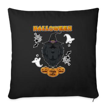 Happy Halloween I Dog Lover I Newfoundland - Sofa pillowcase 17,3'' x 17,3'' (45 x 45 cm) - black - Front