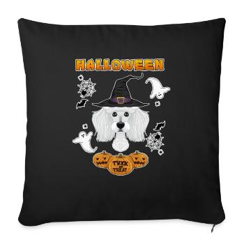 Happy Halloween I Dog Lover I Poodle - Sofa pillowcase 17,3'' x 17,3'' (45 x 45 cm) - black - Front