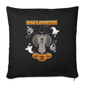 Happy Halloween I Dog Lover I Weimaraner - Sofa pillowcase 17,3'' x 17,3'' (45 x 45 cm) - black - Front