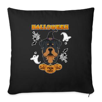 Happy Halloween I Dog Lover I Rottweiler - Sofa pillowcase 17,3'' x 17,3'' (45 x 45 cm) - black - Front