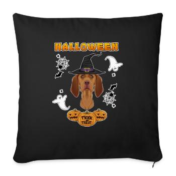 Happy Halloween I Dog Lover I Vizsla - Sofa pillowcase 17,3'' x 17,3'' (45 x 45 cm) - black - Front