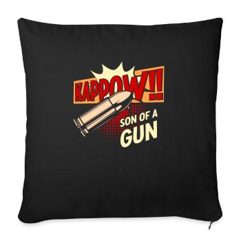 Kappow Bullets Gun Explosion Big bang Aesthetic - Sofa pillowcase 17,3'' x 17,3'' (45 x 45 cm) - black - Front