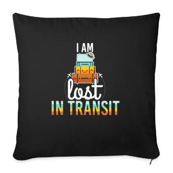 Am Lost In Transit Luggage Pun - Sofa pillowcase 17,3'' x 17,3'' (45 x 45 cm) - black - Front