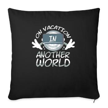 Vacation In Another World - Sofa pillowcase 17,3'' x 17,3'' (45 x 45 cm) - black - Front