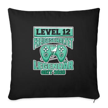 Level 12 Freigeschaltet Legendär Seit 2010 - Sofakissenbezug 45 x 45 cm - Schwarz - Vorne