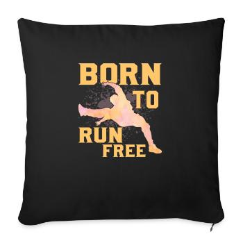Né pour courir libre Traceur Parkour Free Running - Housse de coussin décorative 45 x 45 cm - noir - Devant