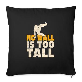 Aucun mur n’est trop grand Traceur Parkour - Housse de coussin décorative 45 x 45 cm - noir - Devant