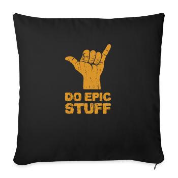 Do Epic Stuff - Surfer - Sofakissenbezug 45 x 45 cm - Schwarz - Vorne