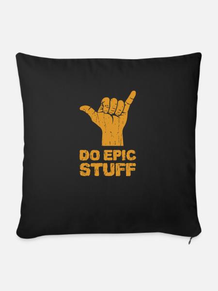 Do Epic Stuff - Surfer - Sofakissenbezug 45 x 45 cm - Schwarz