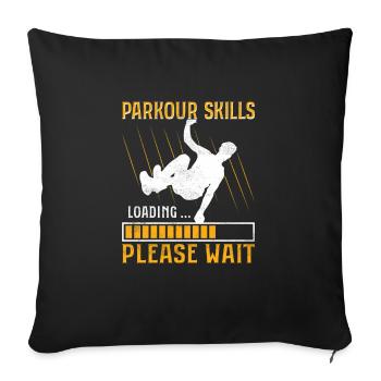 Parkour Skills Loading ... Please Wait Traceur Fr - Sofa pillowcase 17,3'' x 17,3'' (45 x 45 cm) - black - Front