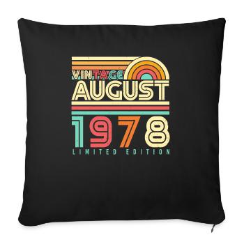 Août 1978 Millésime - Housse de coussin décorative 45 x 45 cm - noir - Devant