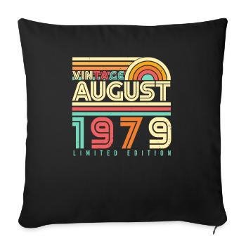 Août 1979 Millésime - Housse de coussin décorative 45 x 45 cm - noir - Devant