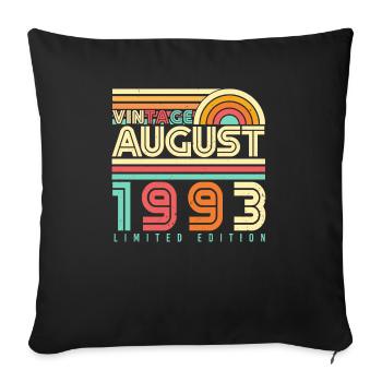 Year of construction August 1993 - Sofa pillowcase 17,3'' x 17,3'' (45 x 45 cm) - black - Front
