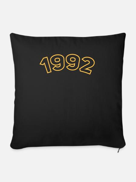 Jahr 1992 Gelb Simpel - Sofakissenbezug 45 x 45 cm - Schwarz