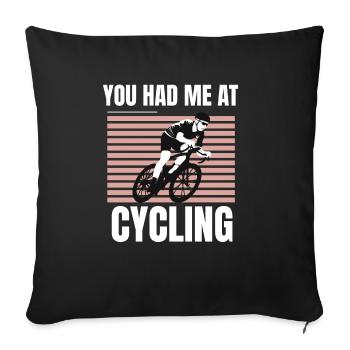 Tu m’as eu au cyclisme - Housse de coussin décorative 45 x 45 cm - noir - Devant