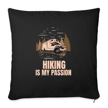 La randonnée est ma passion - Housse de coussin décorative 45 x 45 cm - noir - Devant