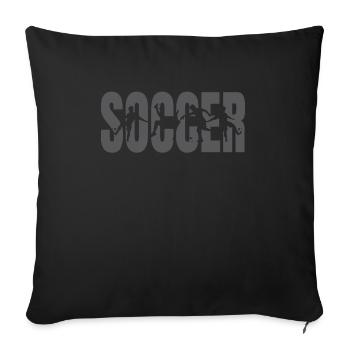 Fußball silhouette - Sofakissenbezug 45 x 45 cm - Schwarz - Vorne