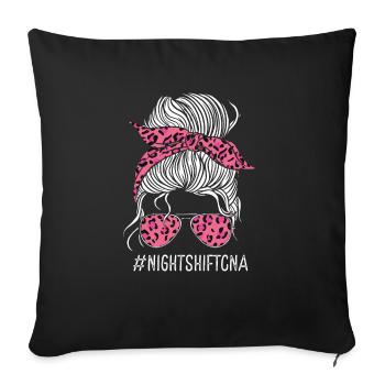 Night Shift CNA Nursing Assistant Leo Nurse - Sofa pillowcase 17,3'' x 17,3'' (45 x 45 cm) - black - Front
