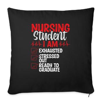 Nursing School Funny Nursing Student Graduate - Sofa pillowcase 17,3'' x 17,3'' (45 x 45 cm) - black - Front