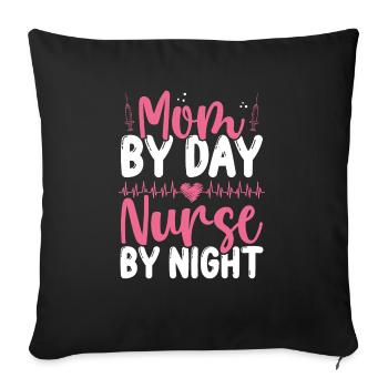 INFIRMIÈRE de l’AIIC Maman infirmière de nuit Infirmière Maman - Housse de coussin décorative 45 x 45 cm - noir - Devant