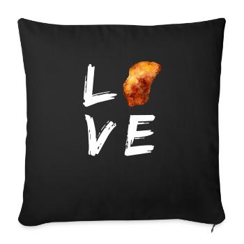 Fleischliebhaber Schnitzelfan Schnitzel - Sofakissenbezug 45 x 45 cm - Schwarz - Vorne